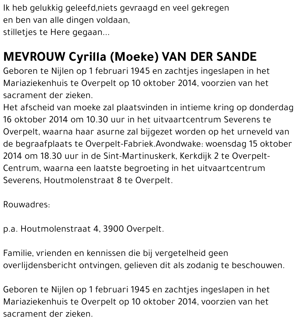 Cyrilla Van der Sande