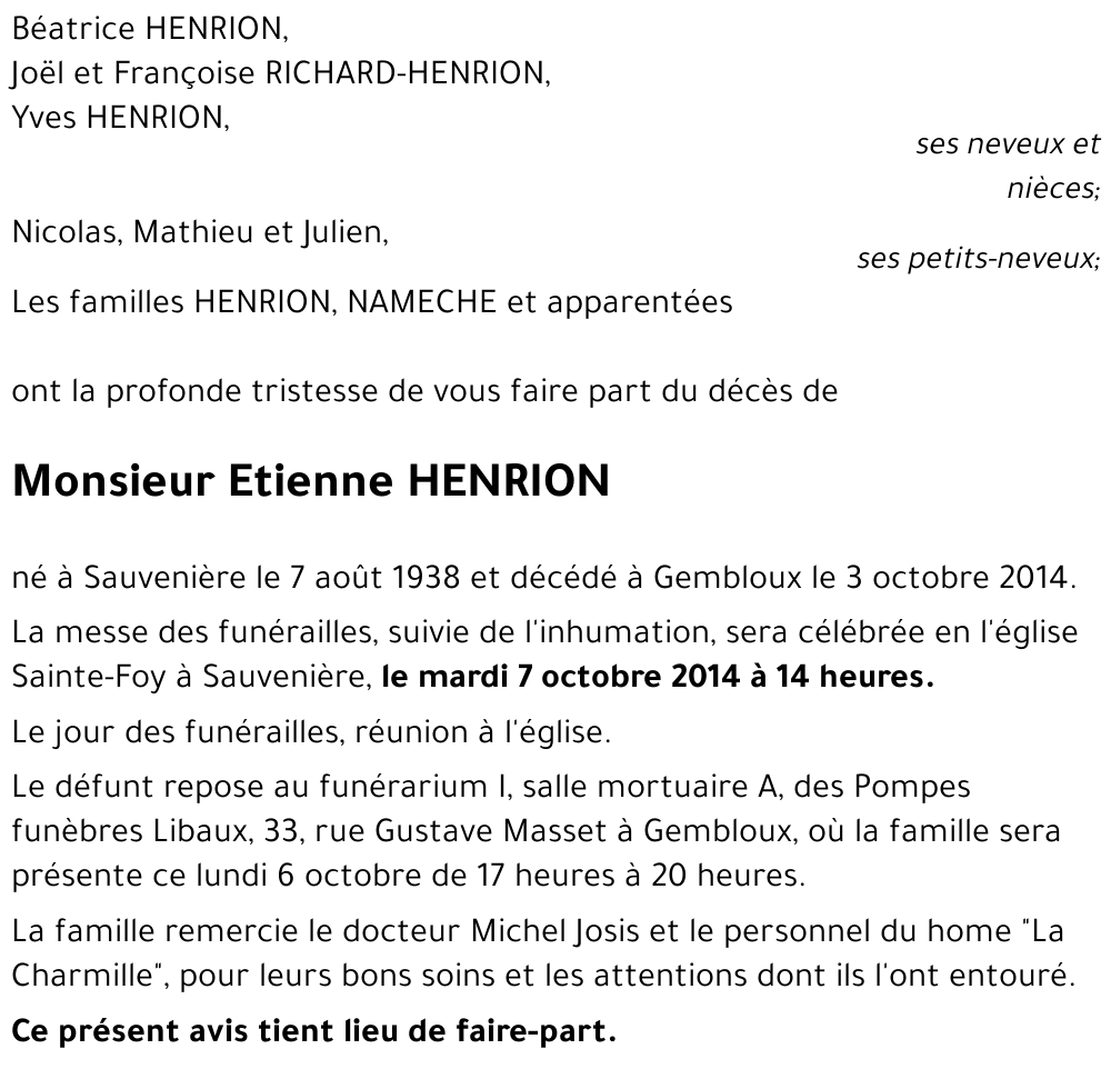 Etienne HENRION