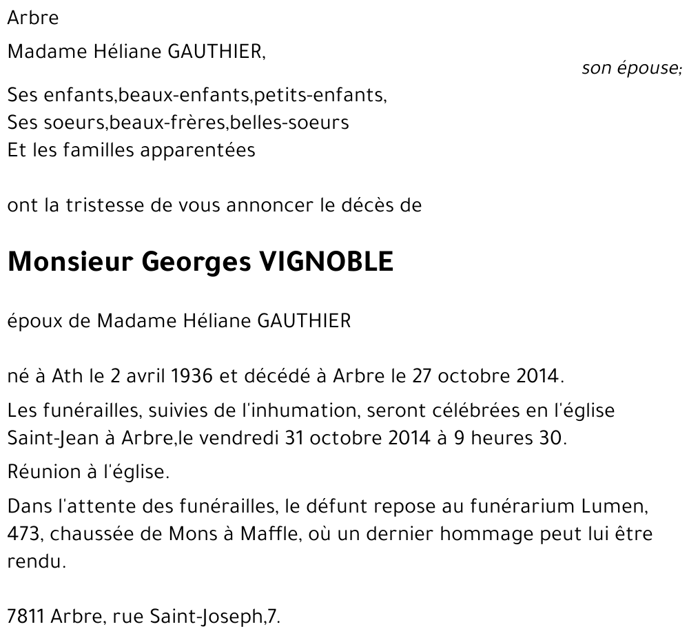 Georges VIGNOBLE
