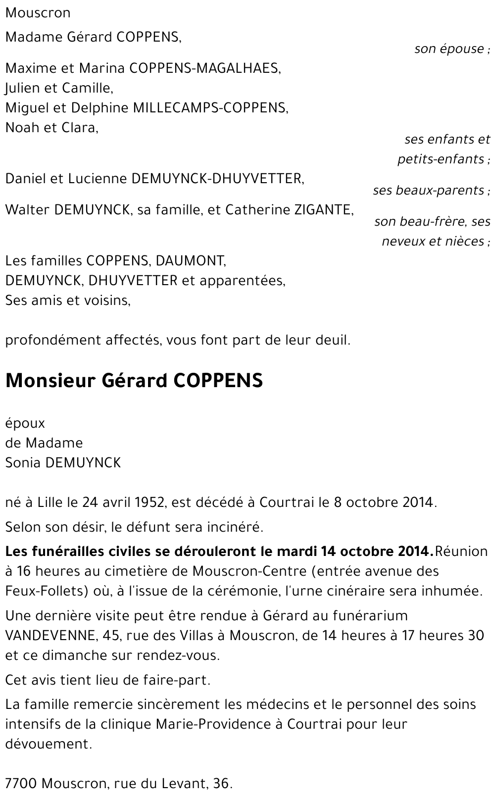 Gérard COPPENS