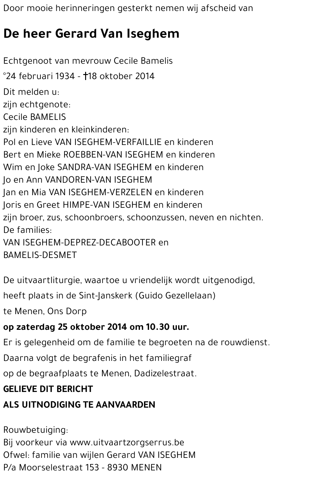 Gerard VAN ISEGHEM