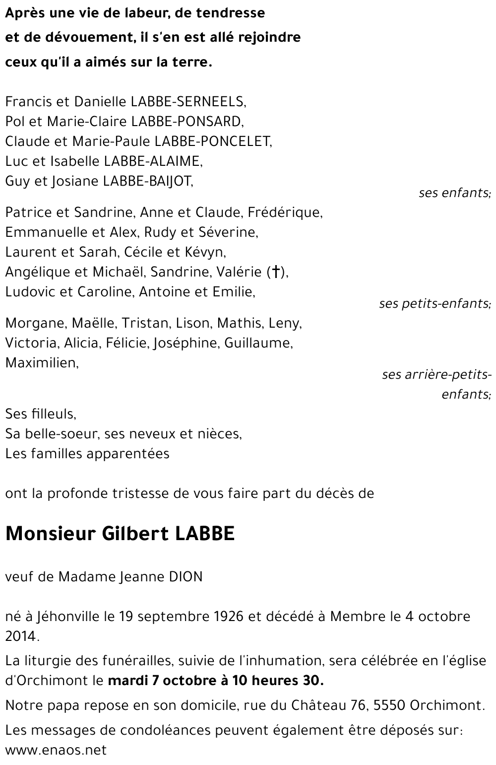 Gilbert LABBE