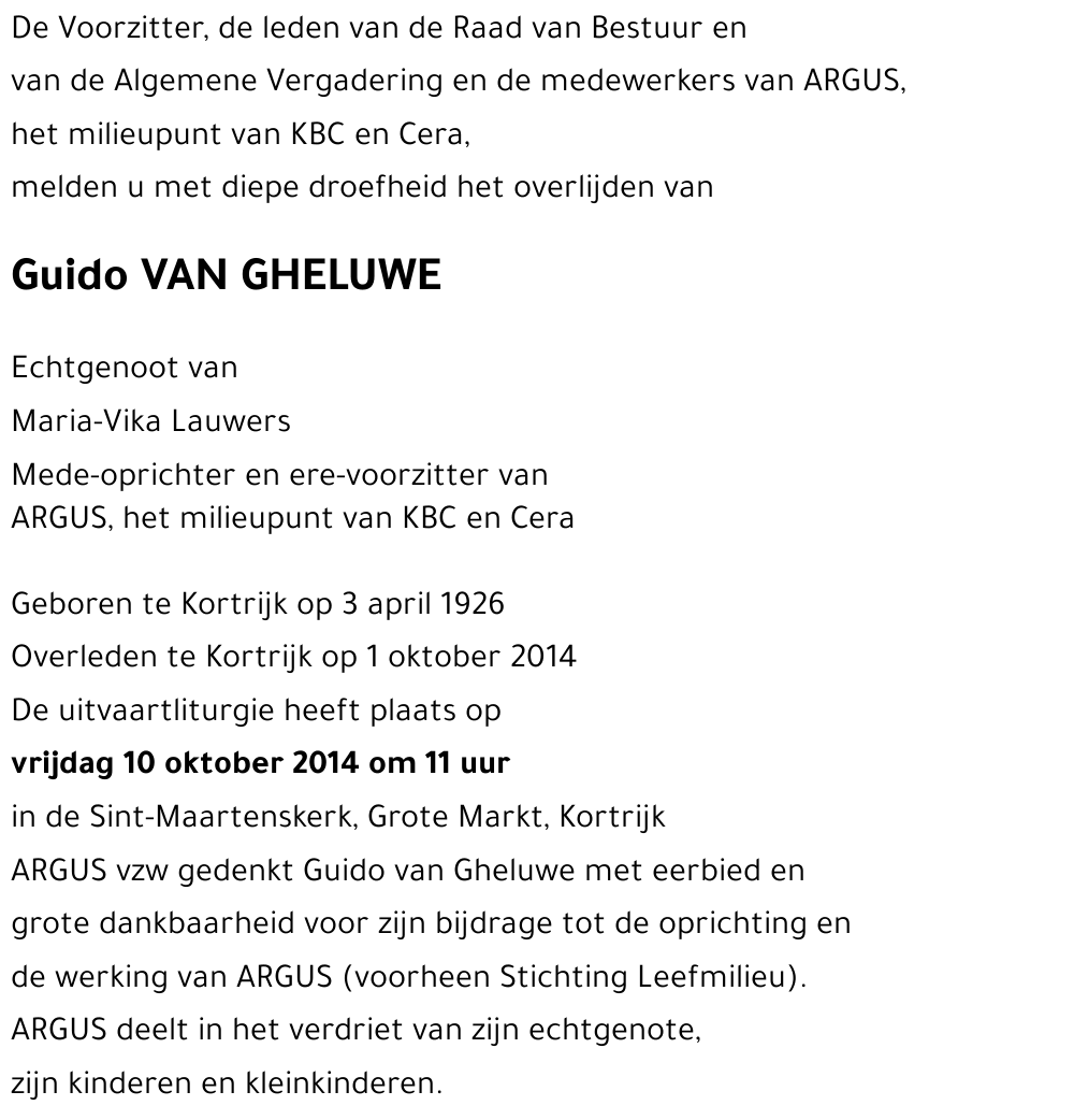 Guido Van GHELUWE