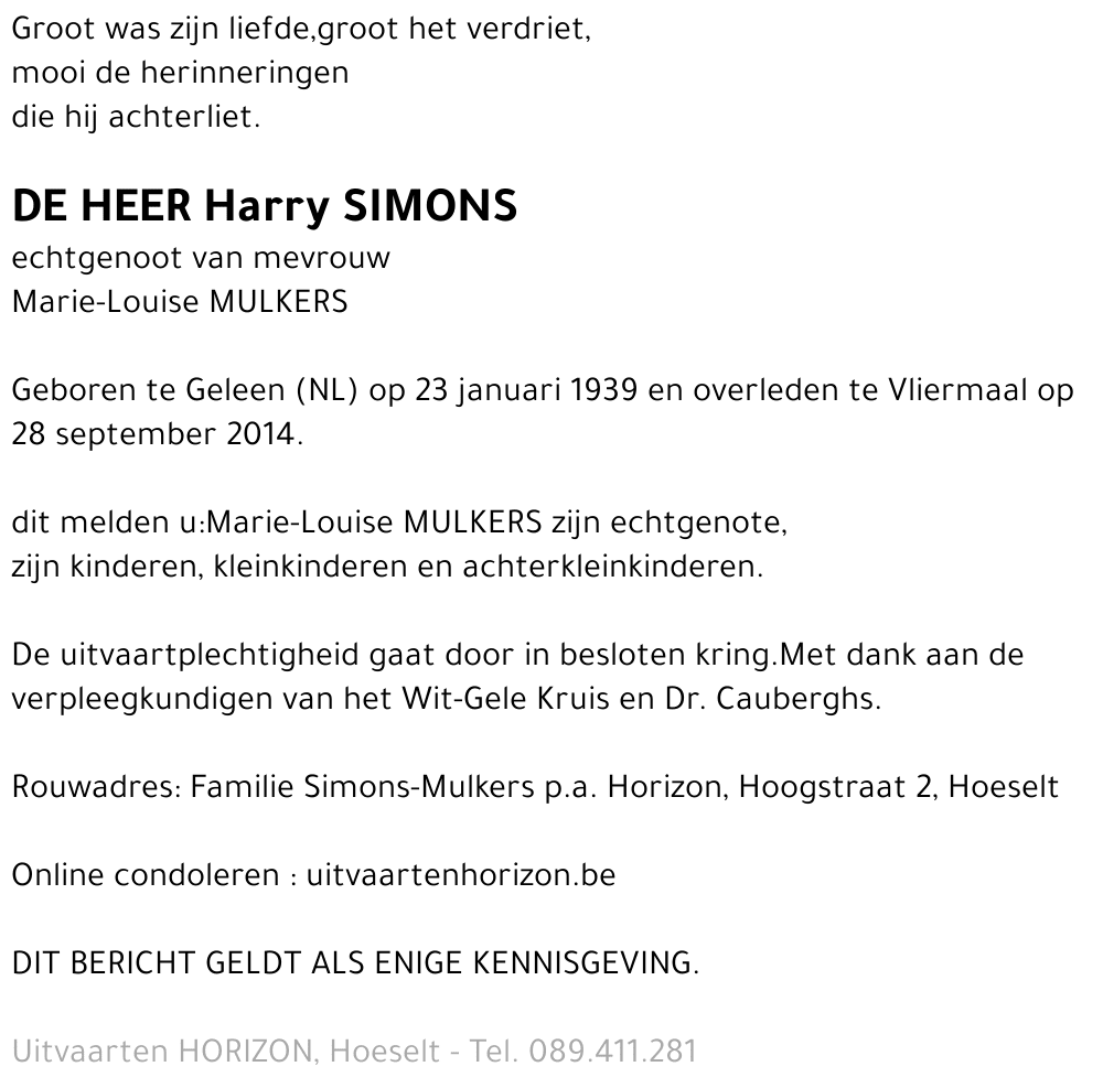 Harry SIMONS