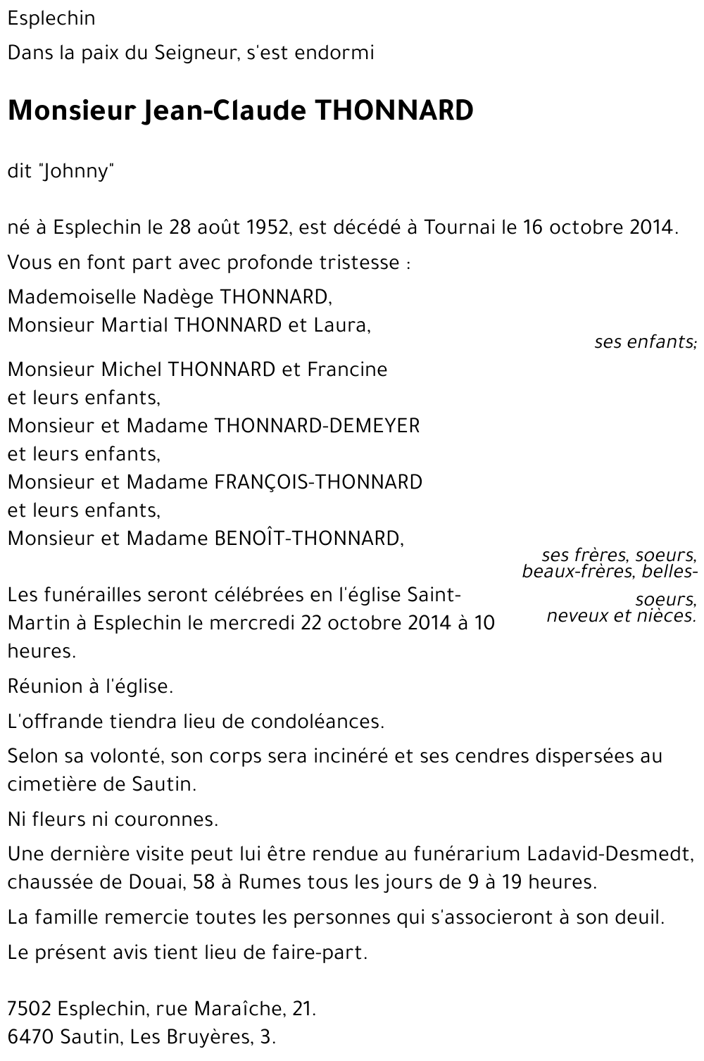 Jean-Claude THONNARD