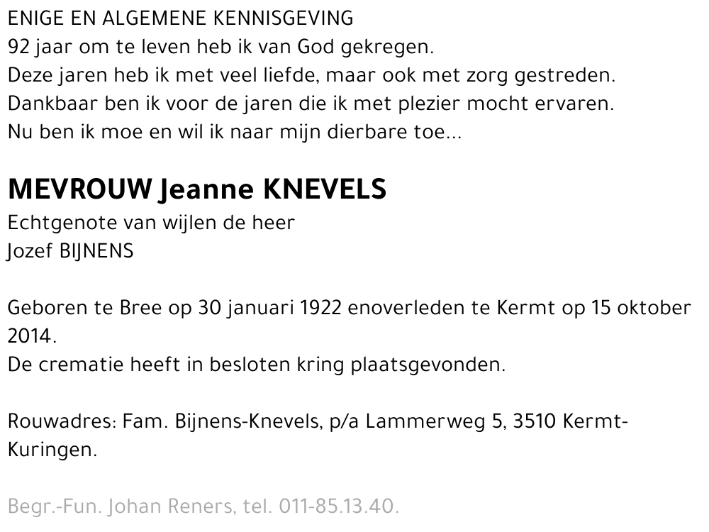 Jeanne KNEVELS