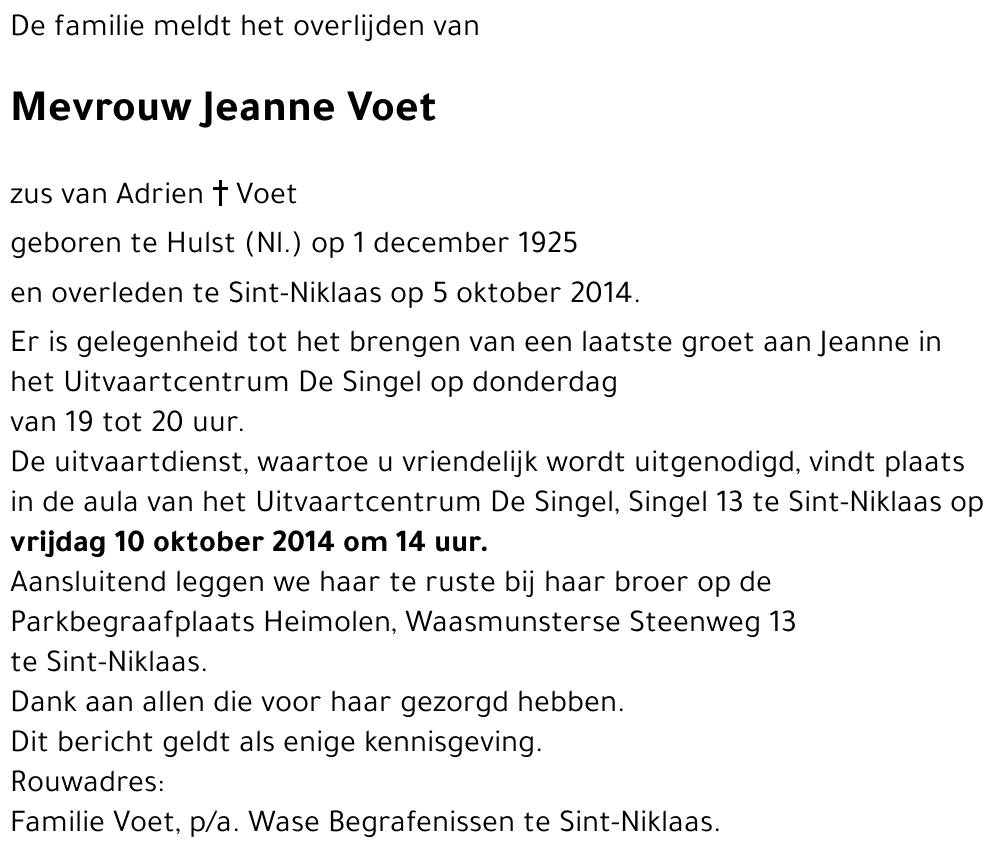 Jeanne Voet