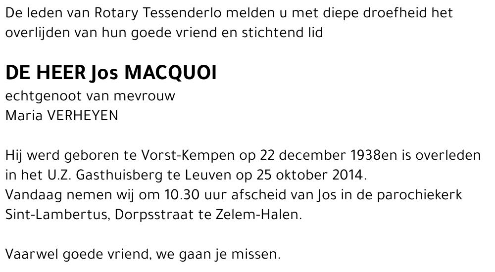 Jos MACQUOI