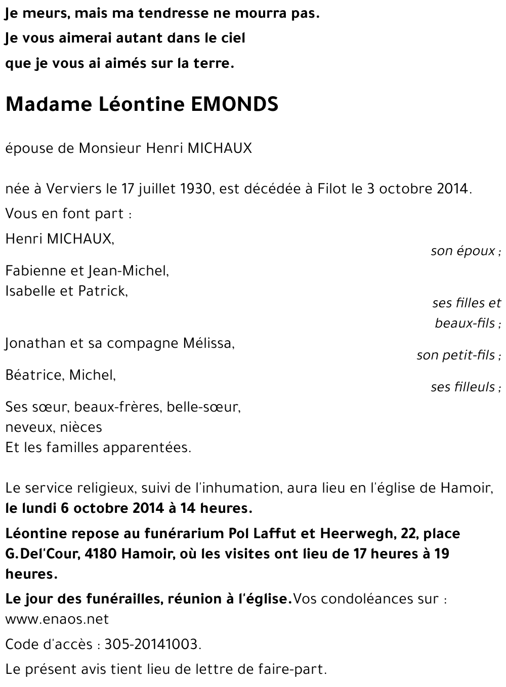 Léontine EMONDS