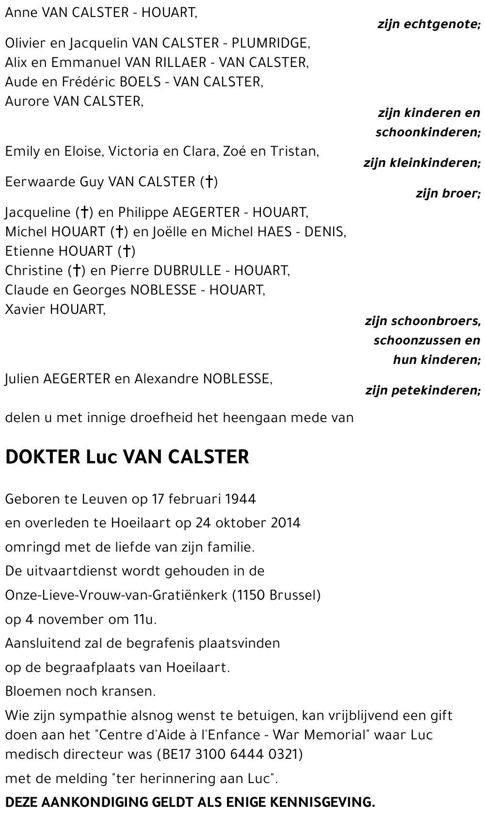 Luc VAN CALSTER