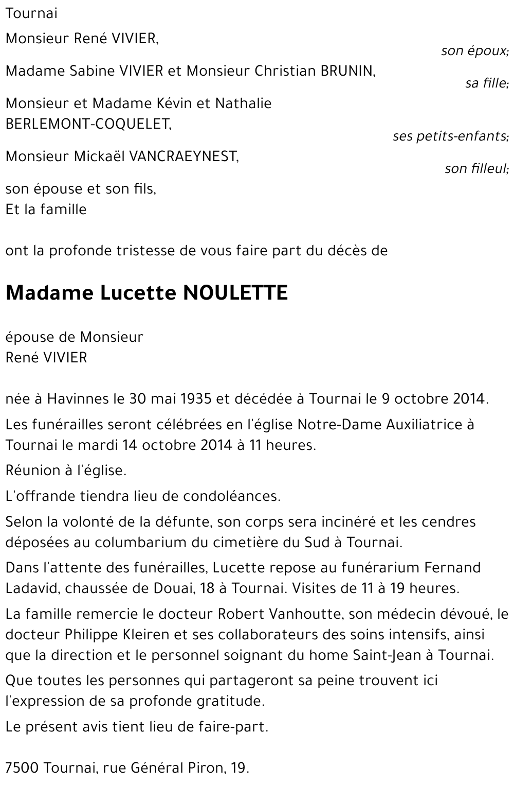 Lucette NOULETTE