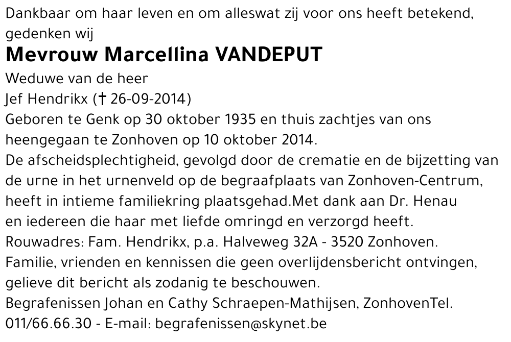 Marcellina Vandeput