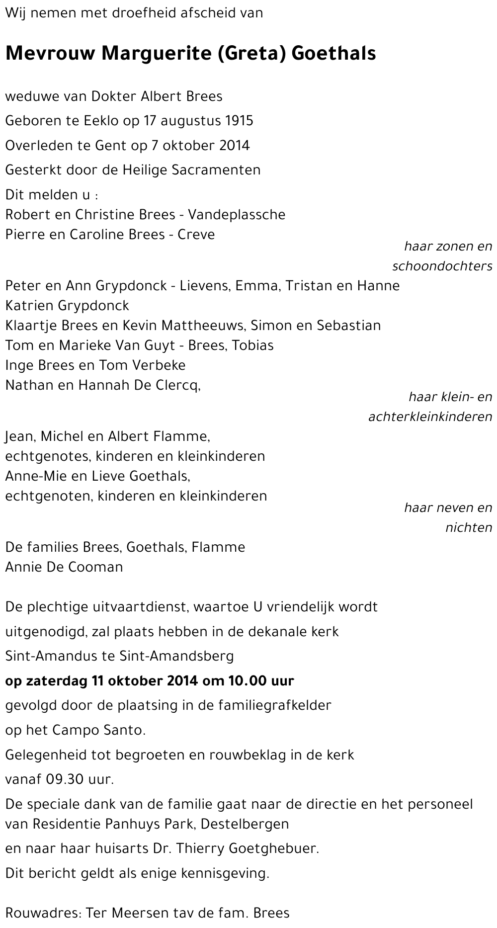 Marguerite (Greta) Goethals