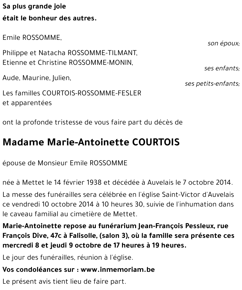 Marie-Antoinette COURTOIS