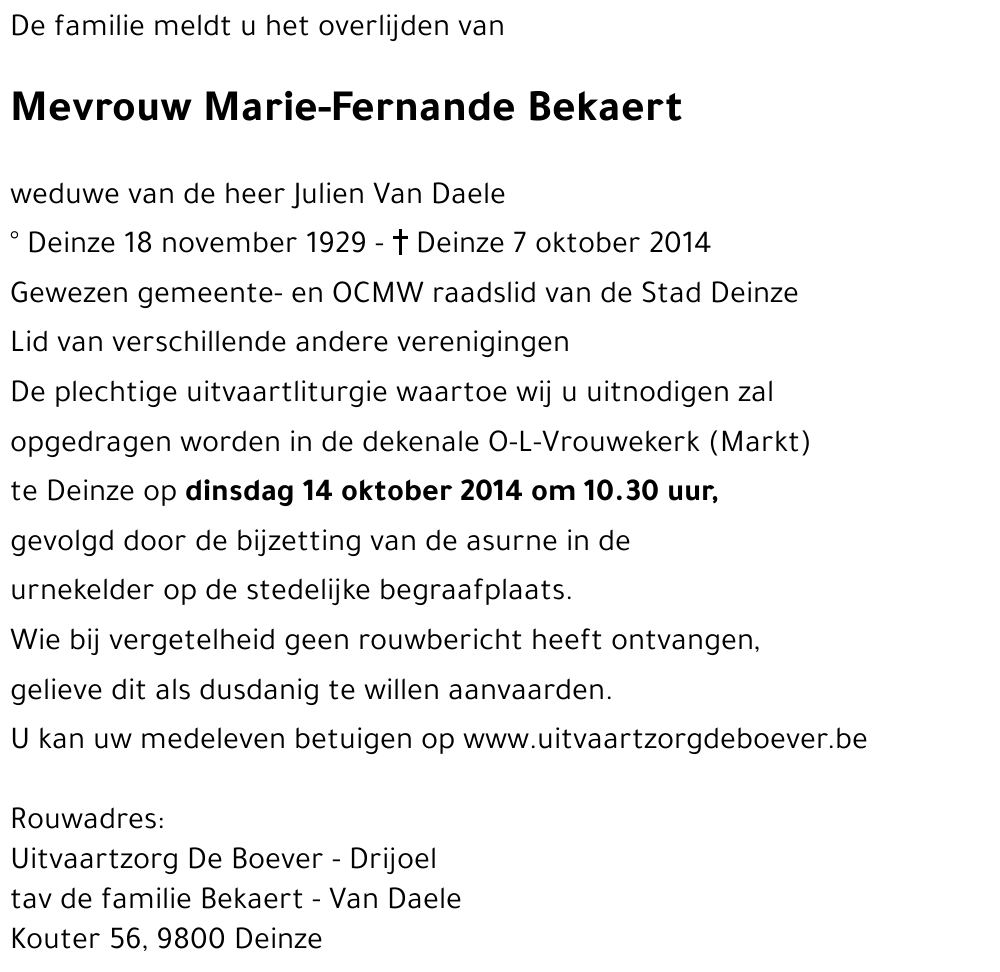 Marie-Fernande Bekaert