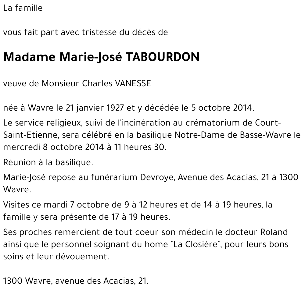 Marie-José TABOURDON