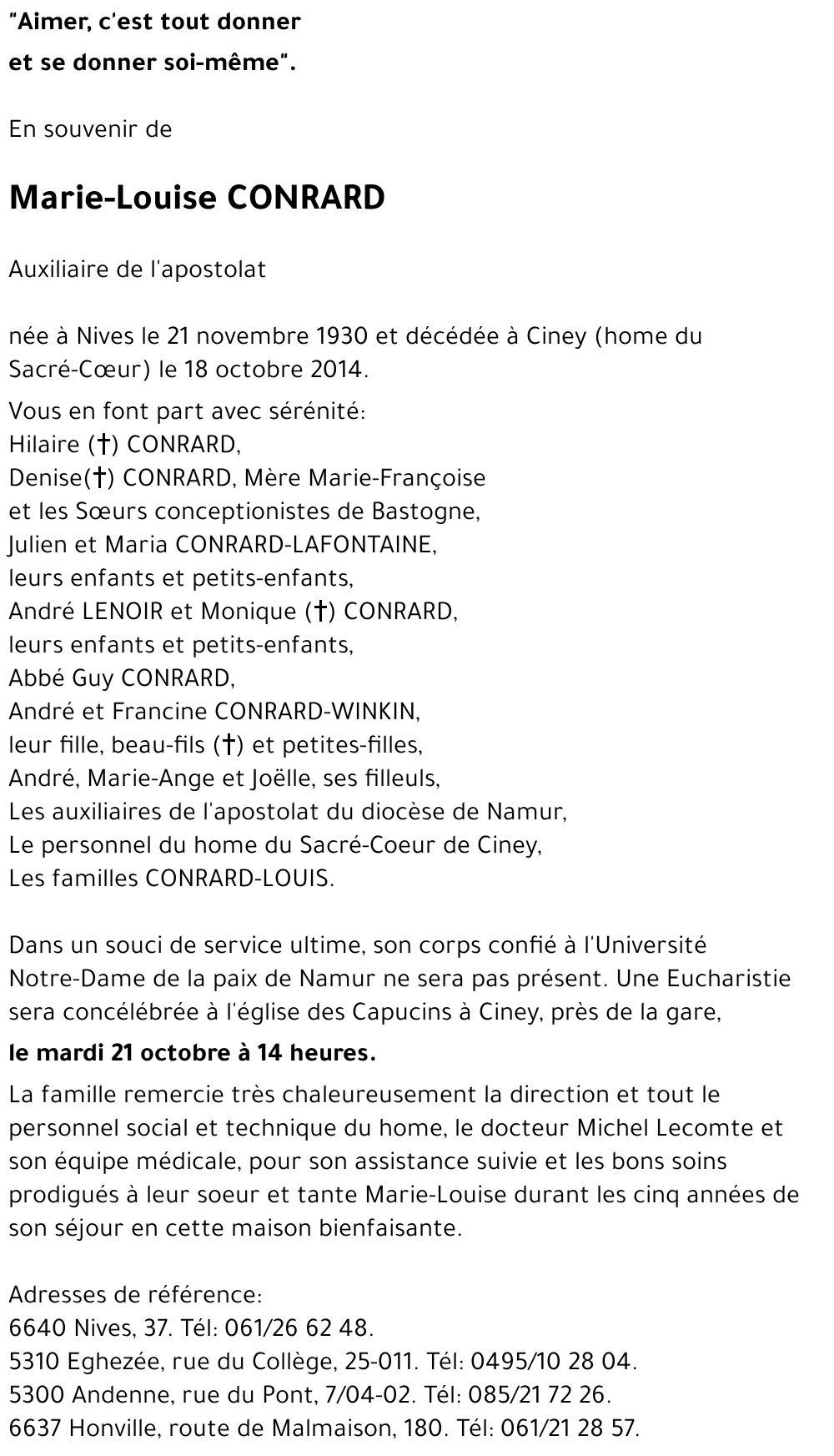 Marie-Louise CONRARD