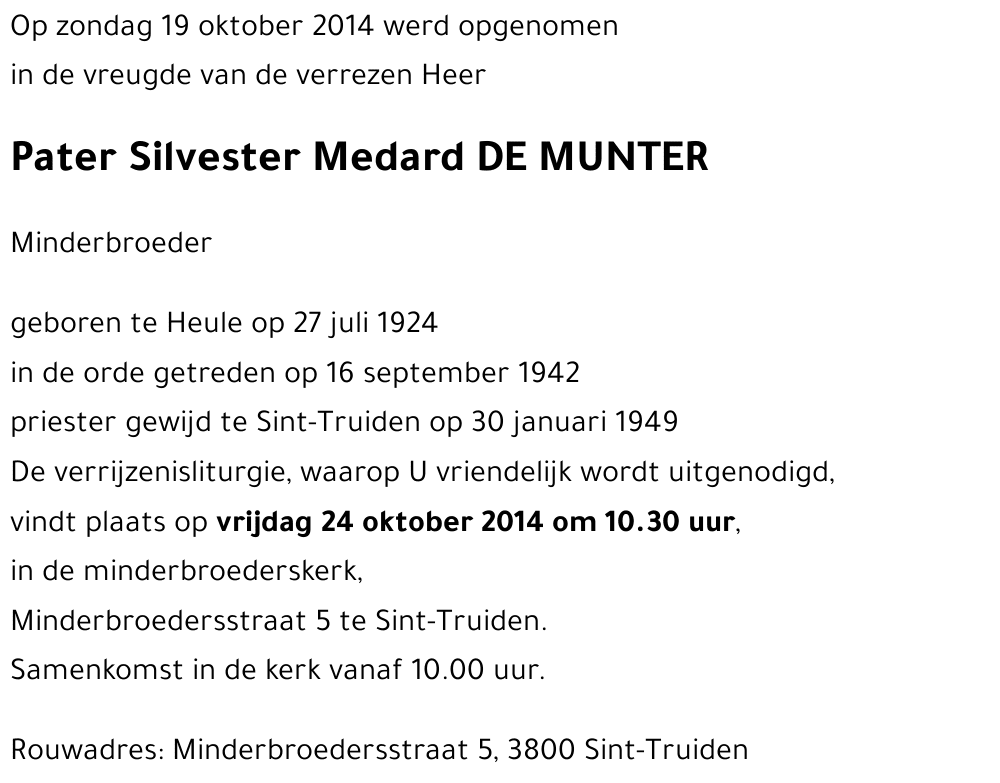 Medard DE MUNTER