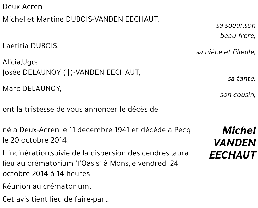 Michel VANDEN EECHAUT