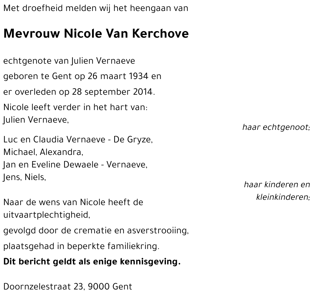 Nicole Van Kerchove