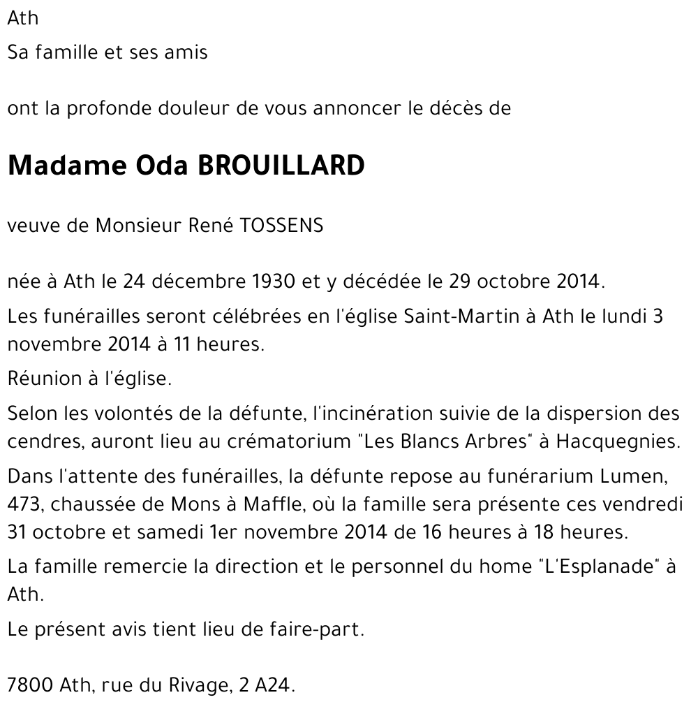 Oda BROUILLARD