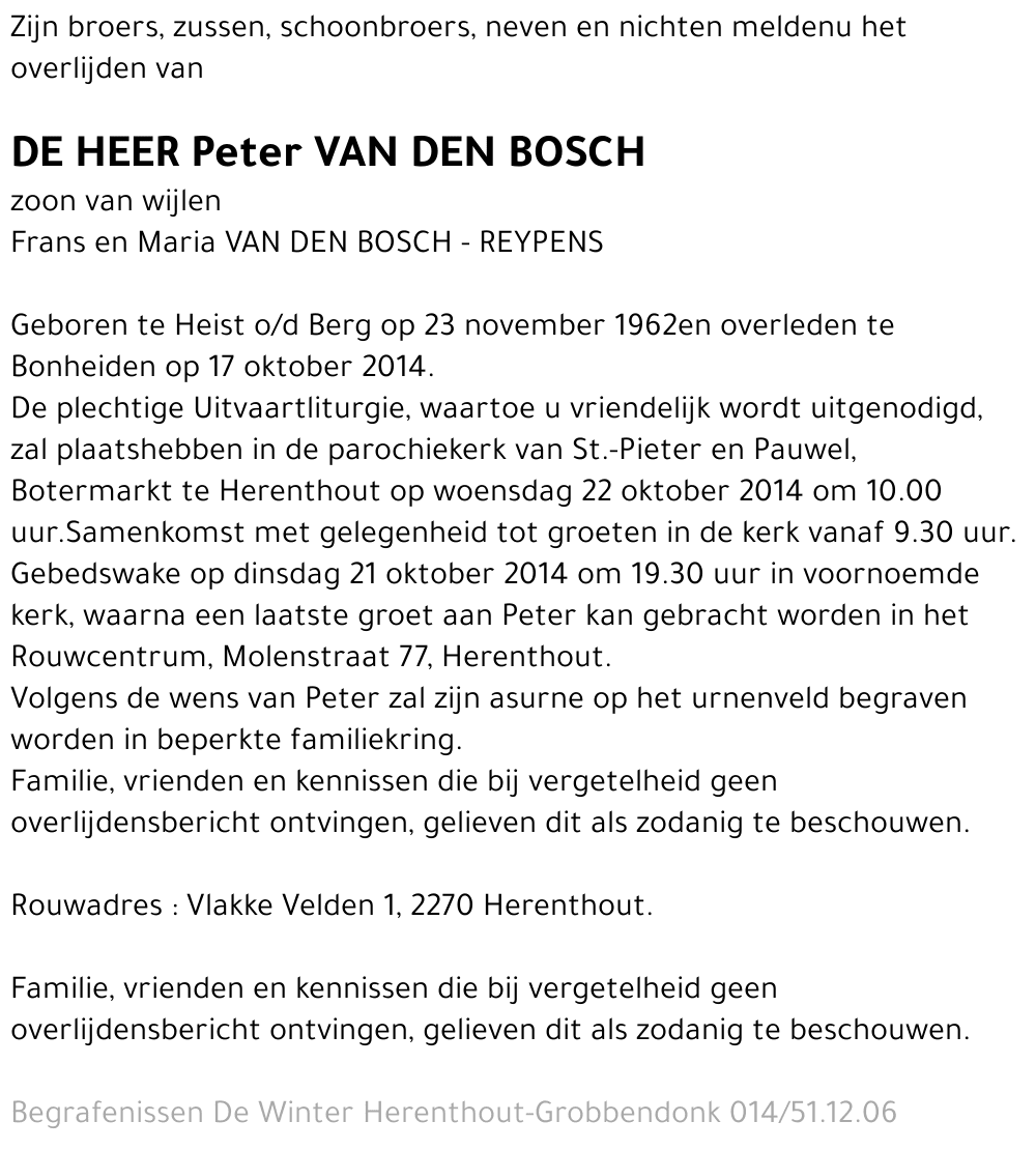 Peter van den Bosch
