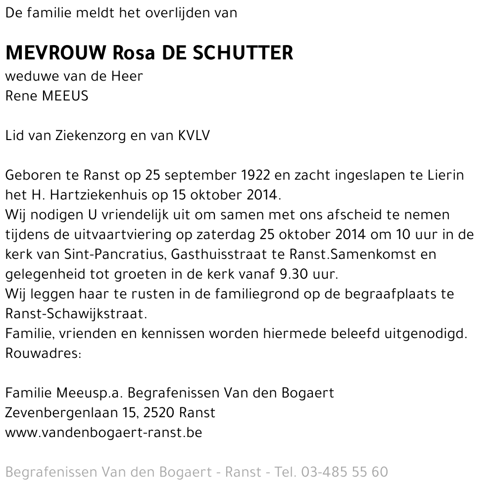 Rosa De Schutter