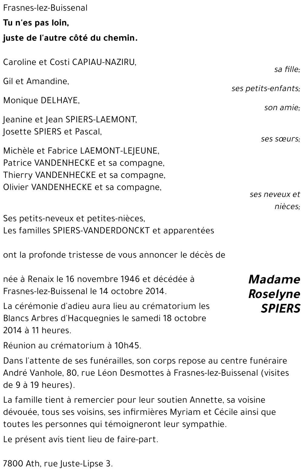 Roselyne SPIERS