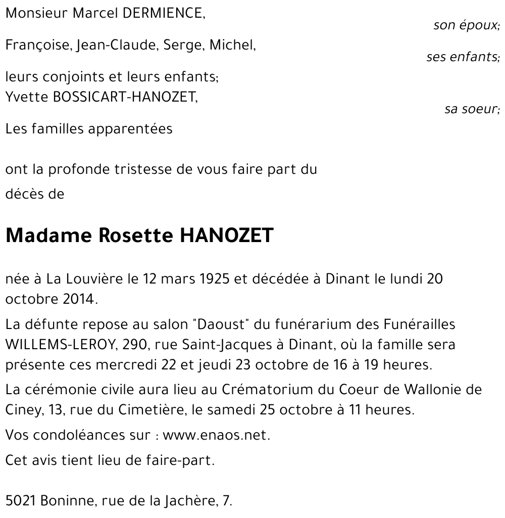 Rosette HANOZET