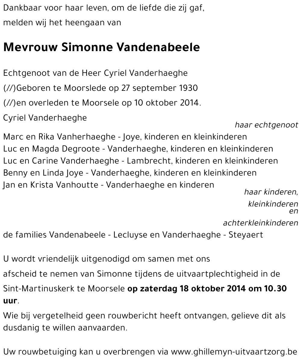 Simonne Vandenabeele