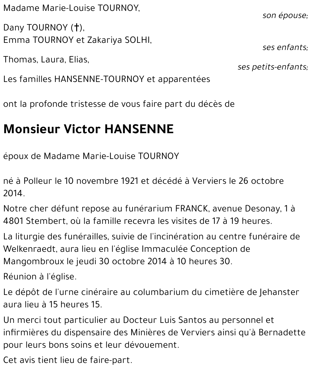 Victor HANSENNE