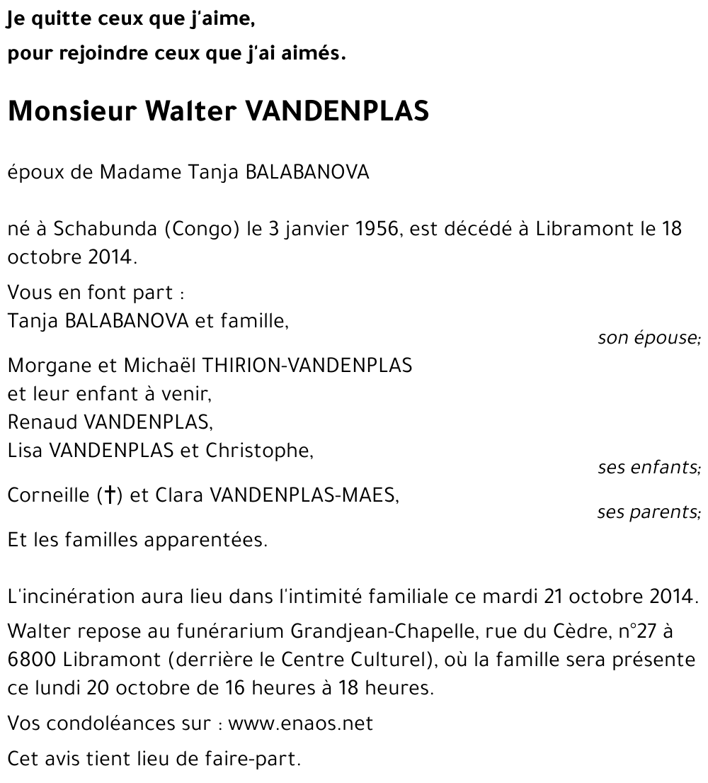 Walter VANDENPLAS