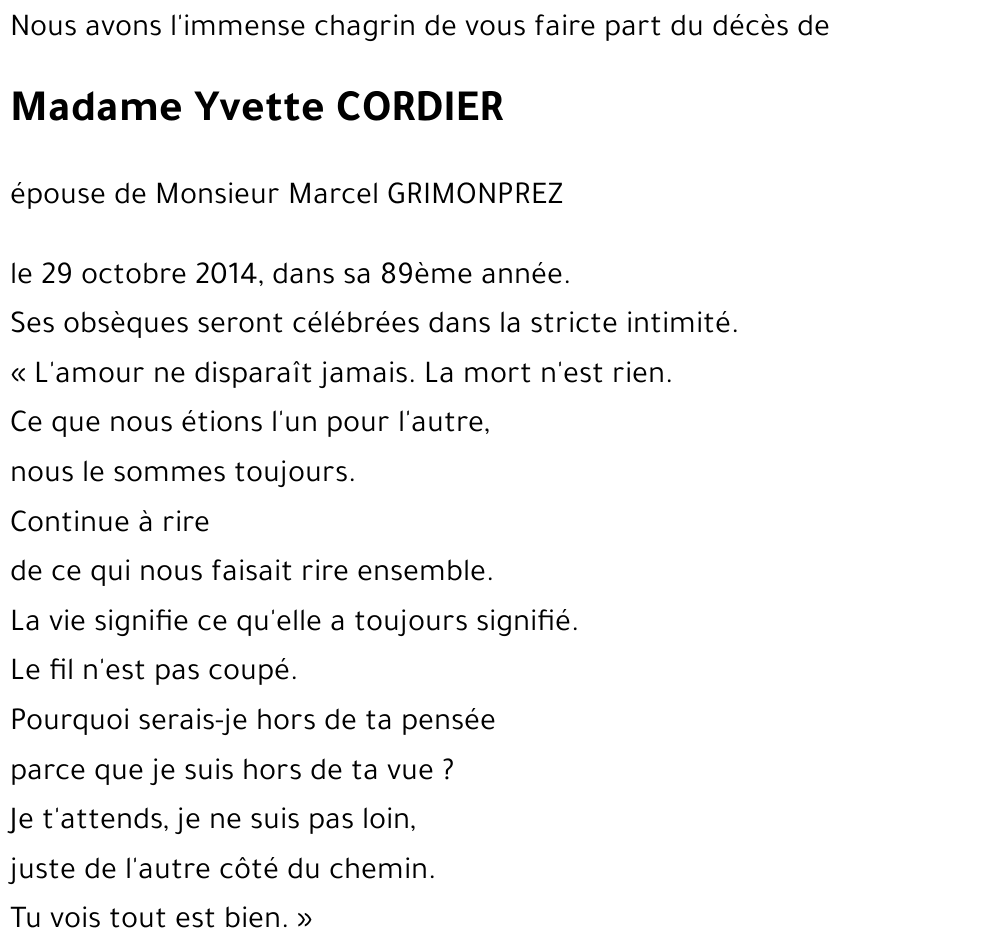 Yvette CORDIER