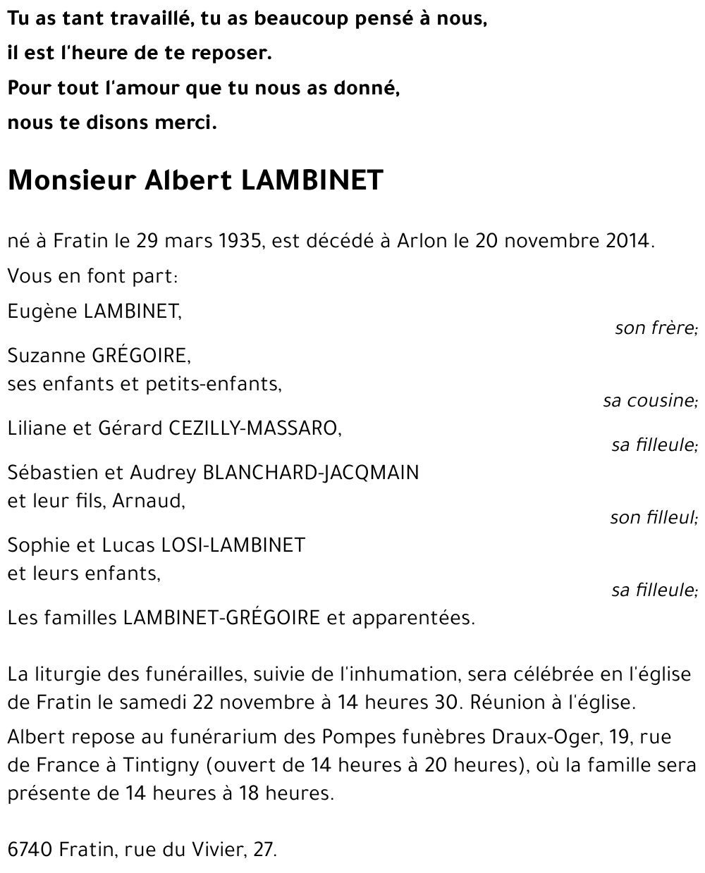 Albert LAMBINET