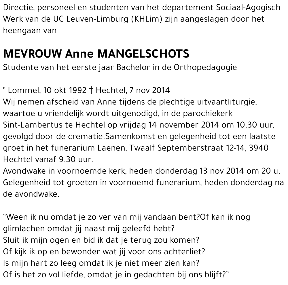 Anne Mangelschots