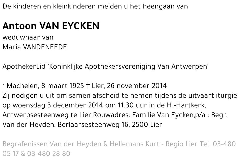 Antoon Van Eycken