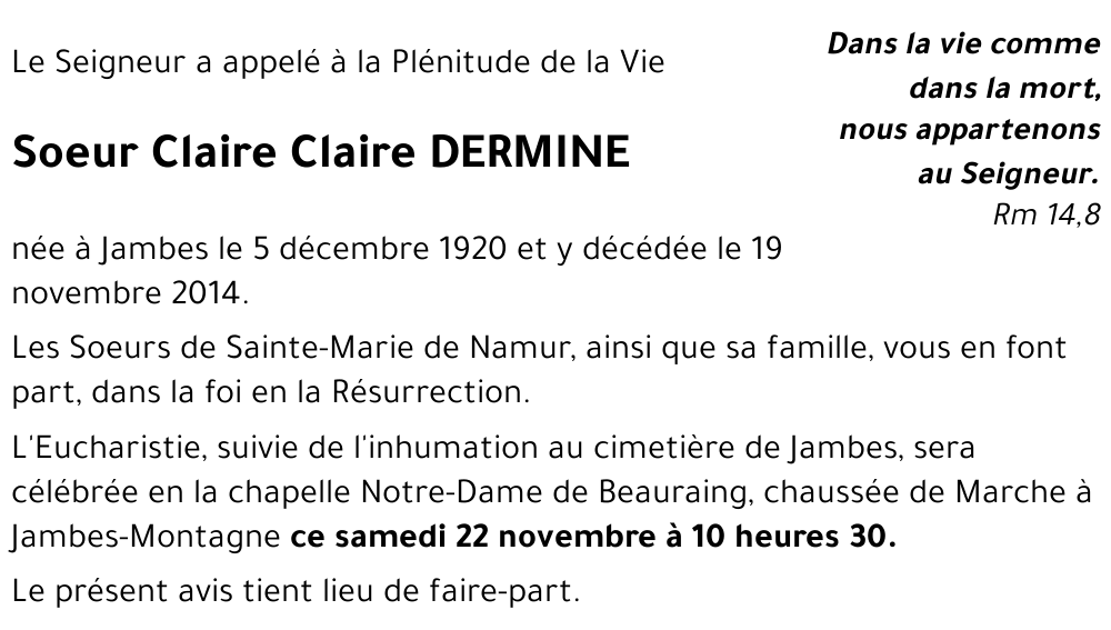 Claire DERMINE