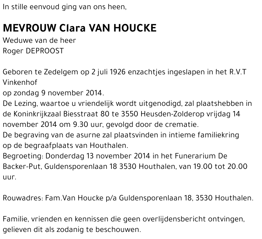 Clara VAN HOUCKE