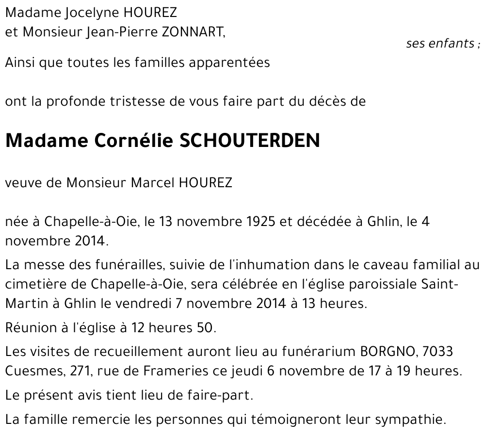 Cornélie SCHOUTERDEN