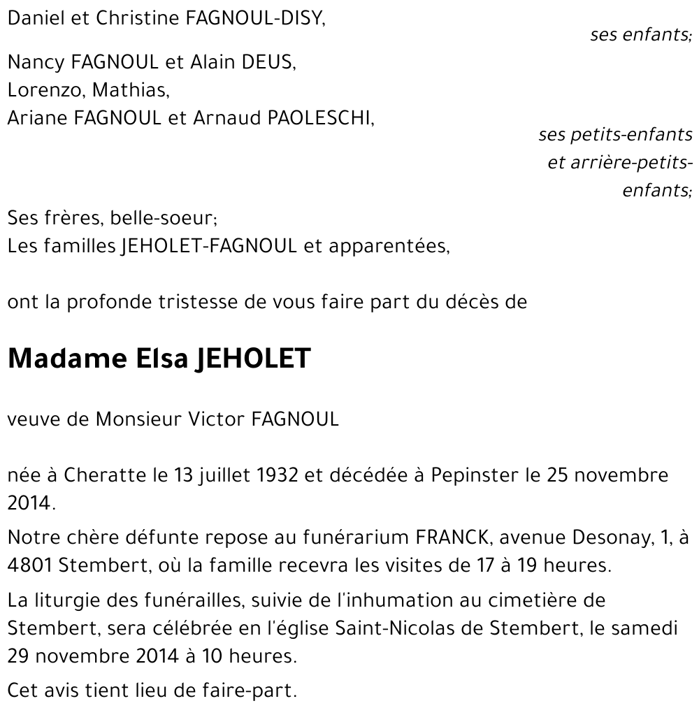 Elsa JEHOLET