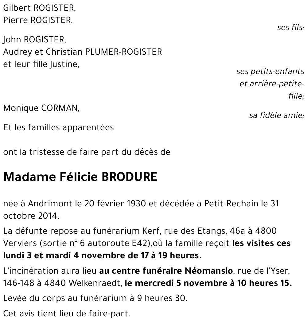 Félicie BRODURE