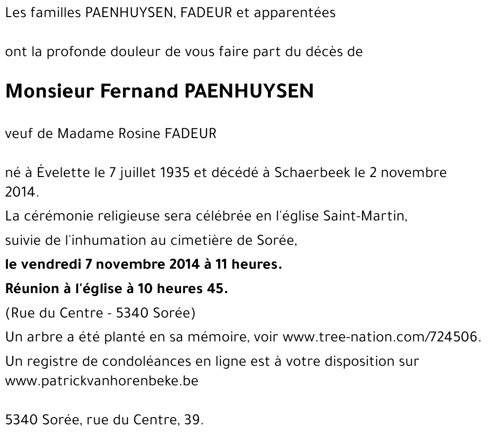 Fernand PAENHUYSEN