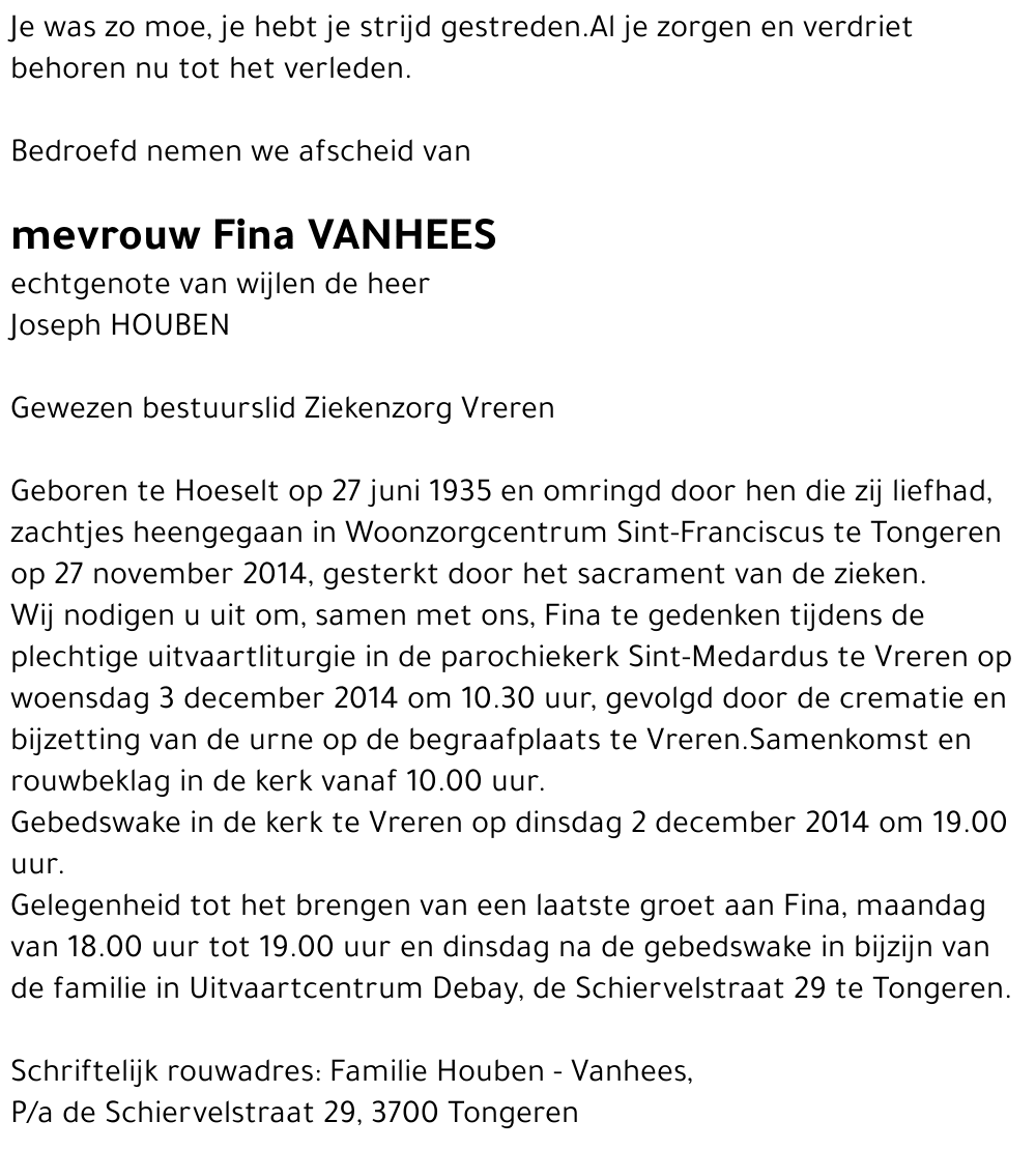 Fina VANHEES