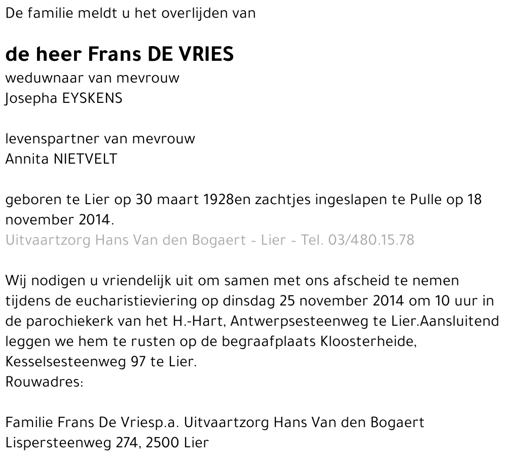Frans De Vries