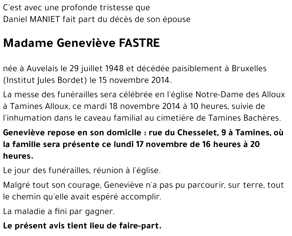Geneviève FASTRE