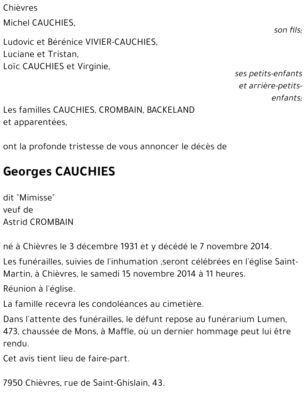 Georges CAUCHIES