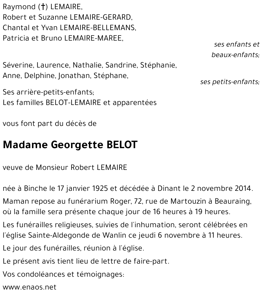 Georgette BELOT