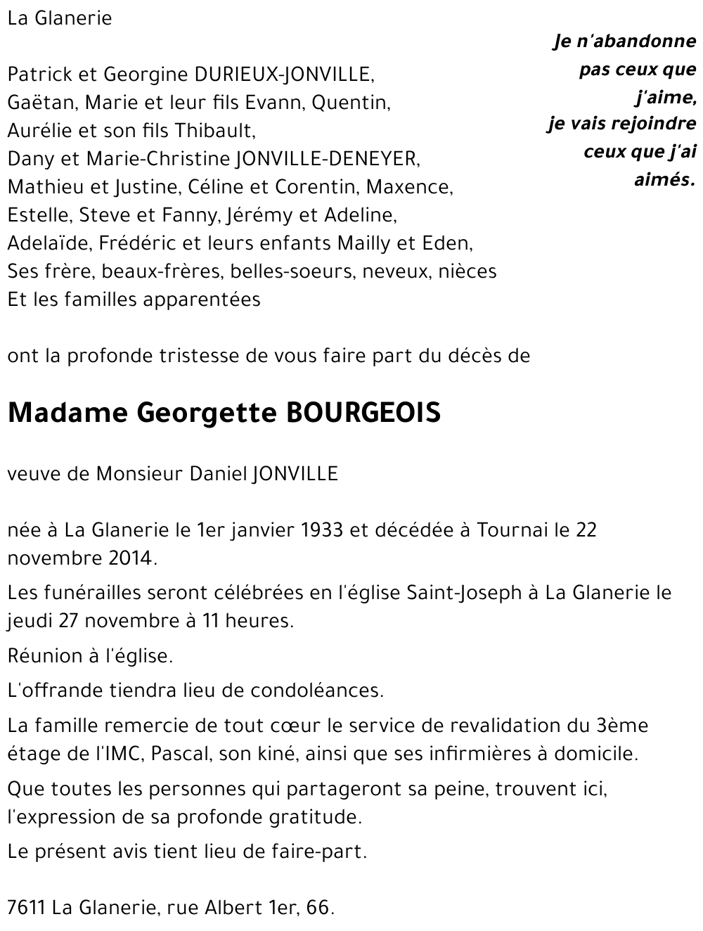 Georgette BOURGEOIS