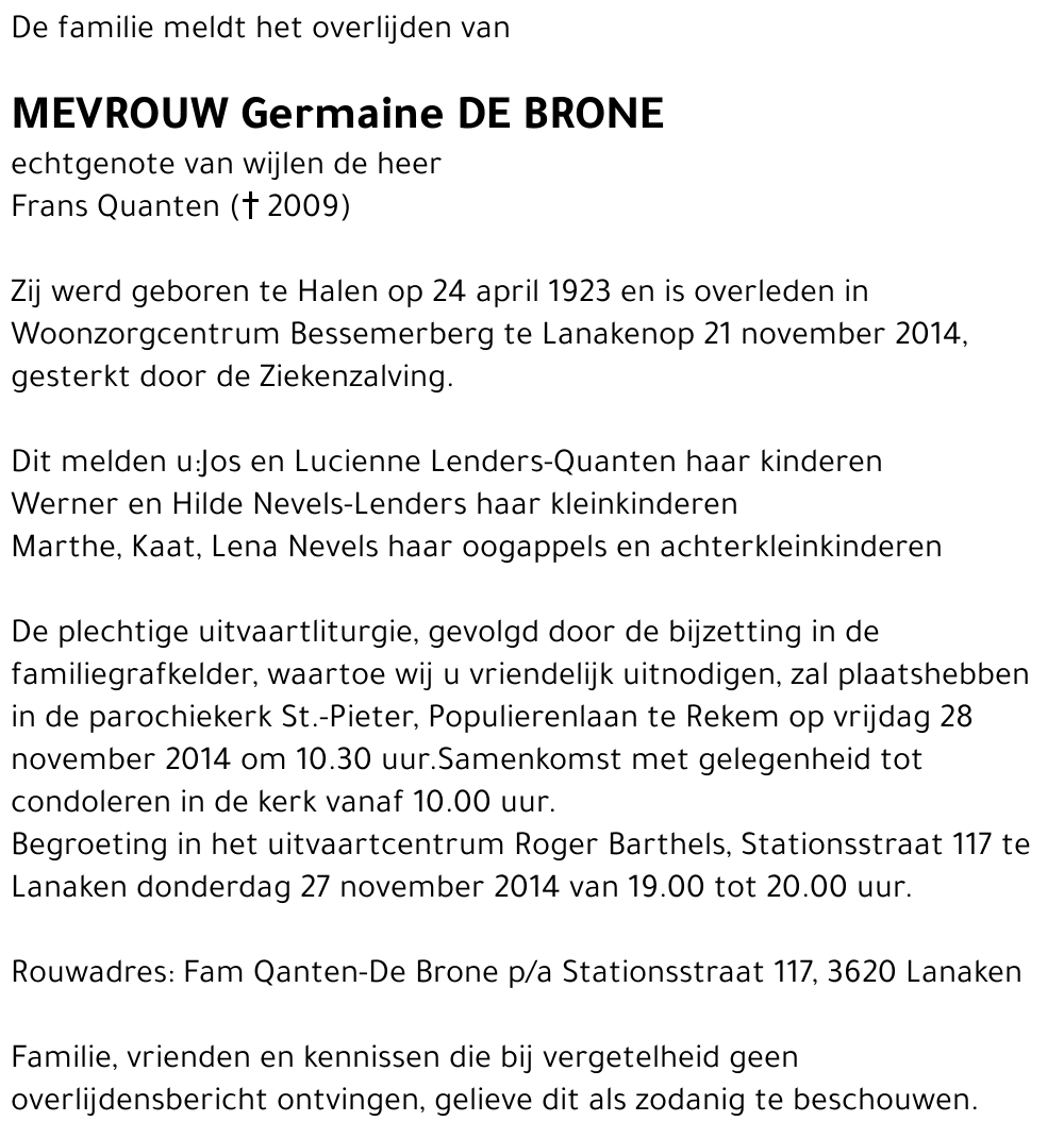 Germaine De Brone