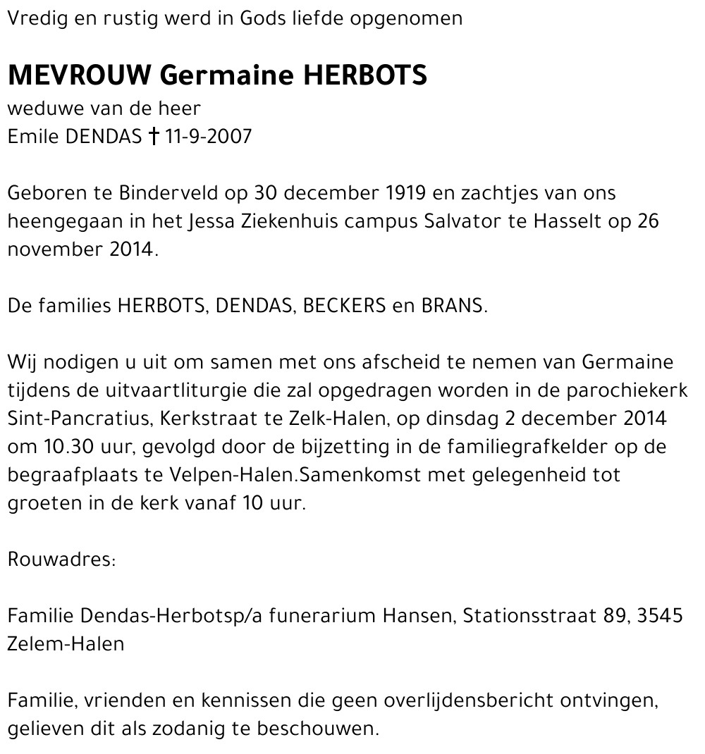 Germaine HERBOTS